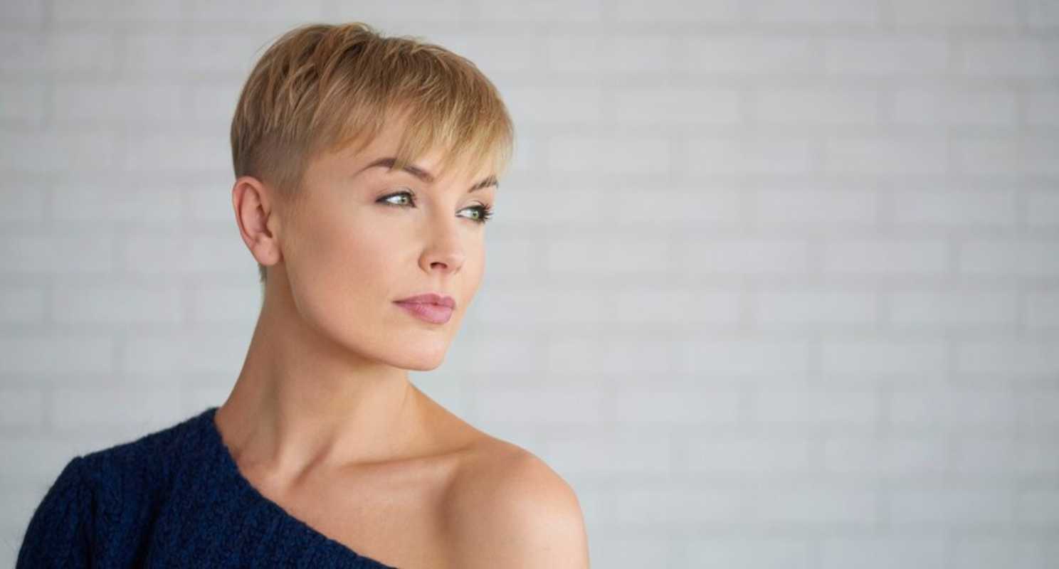 11. Blonde Straight Pixie Cut With Bangs