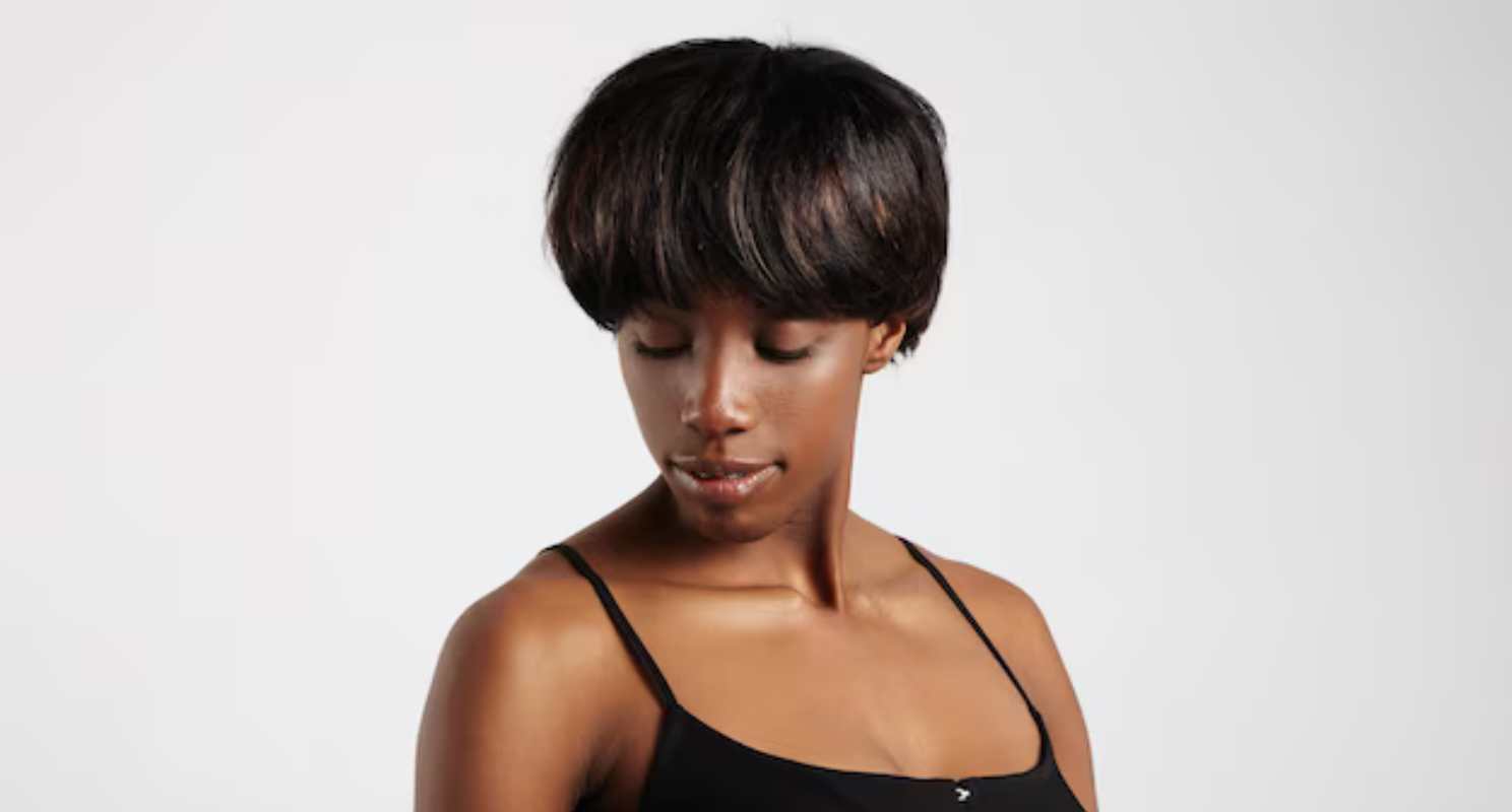 Chopped Mob Straight Pixie Cut On Black Hair