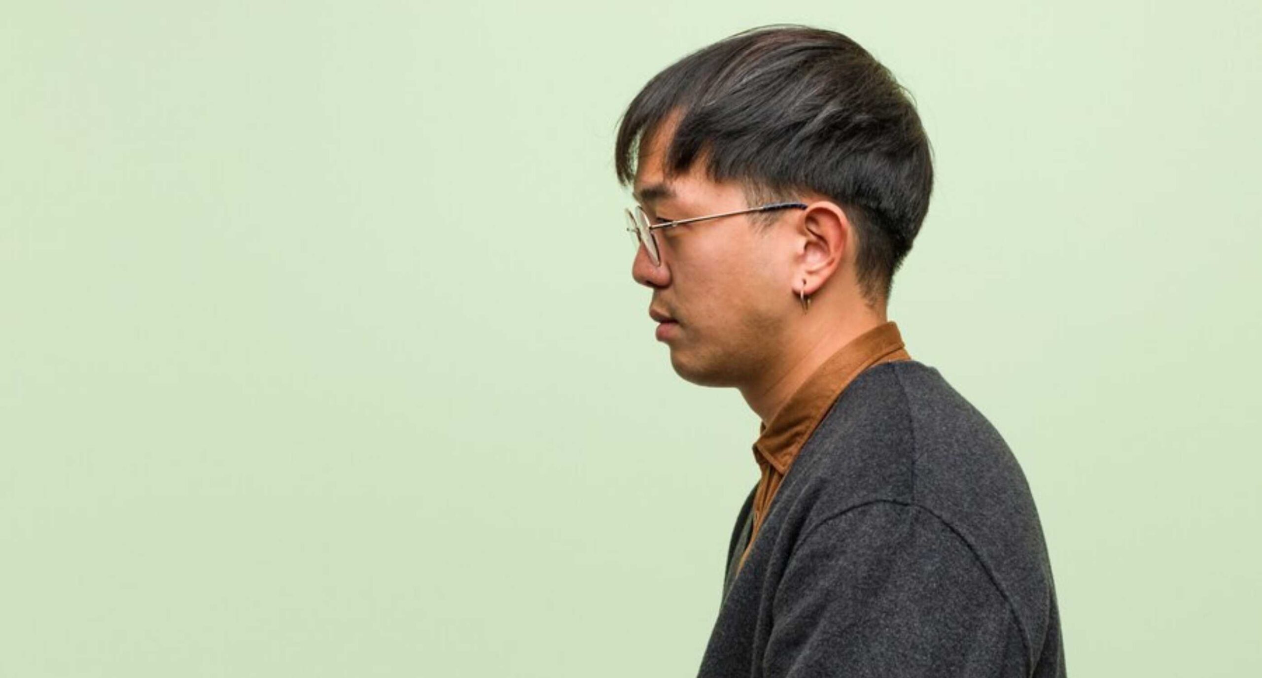 14. Subtle Mullet with Side Part