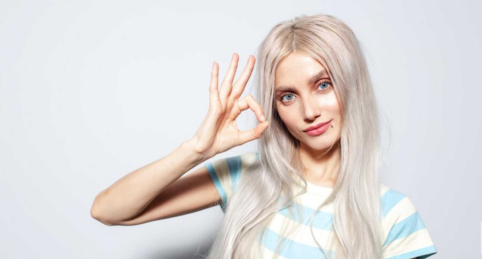 19. Bleach Blonde Wolf Cut
