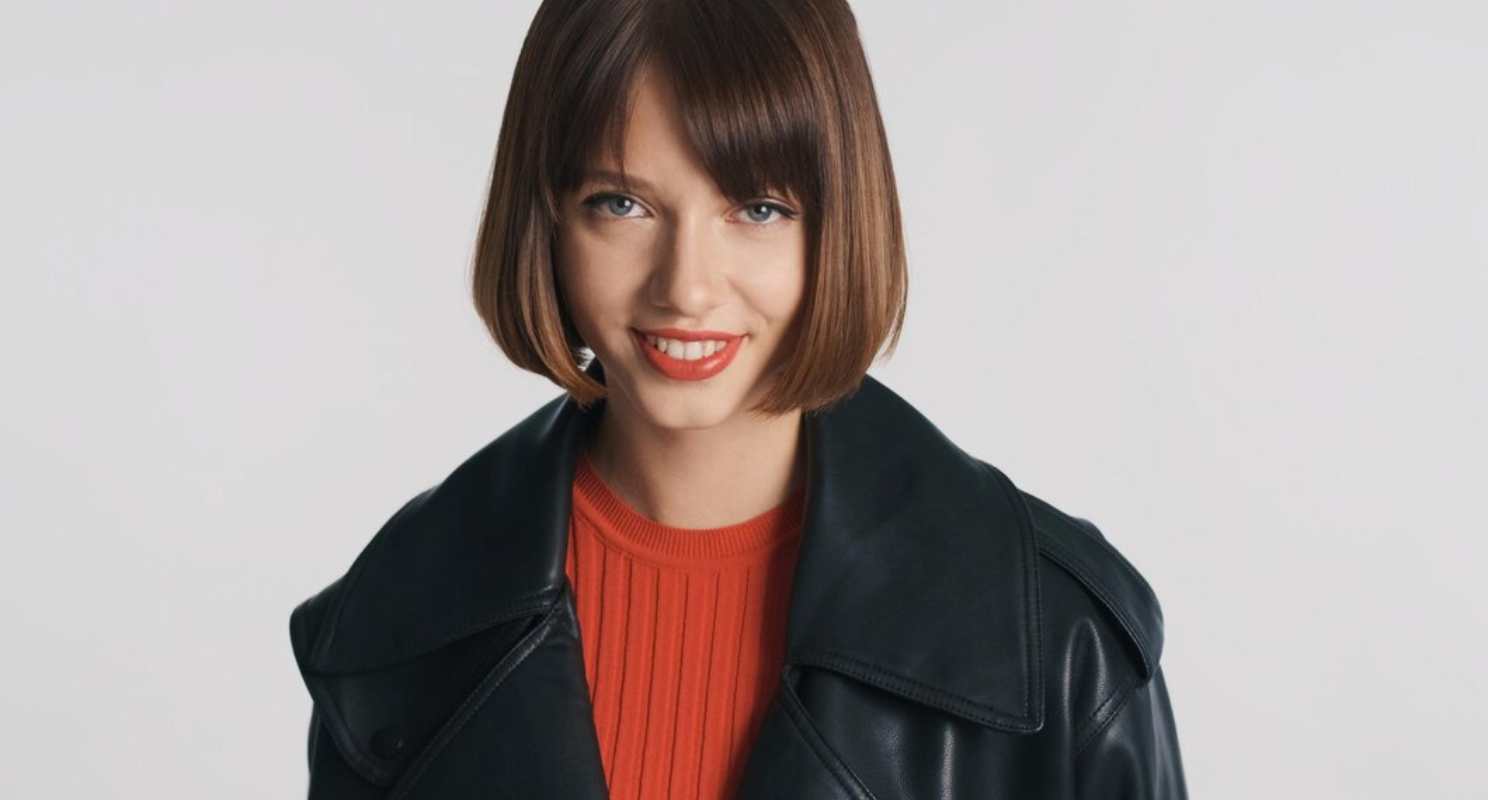 3. Micro Brown Bob With Copper Brown Bangs