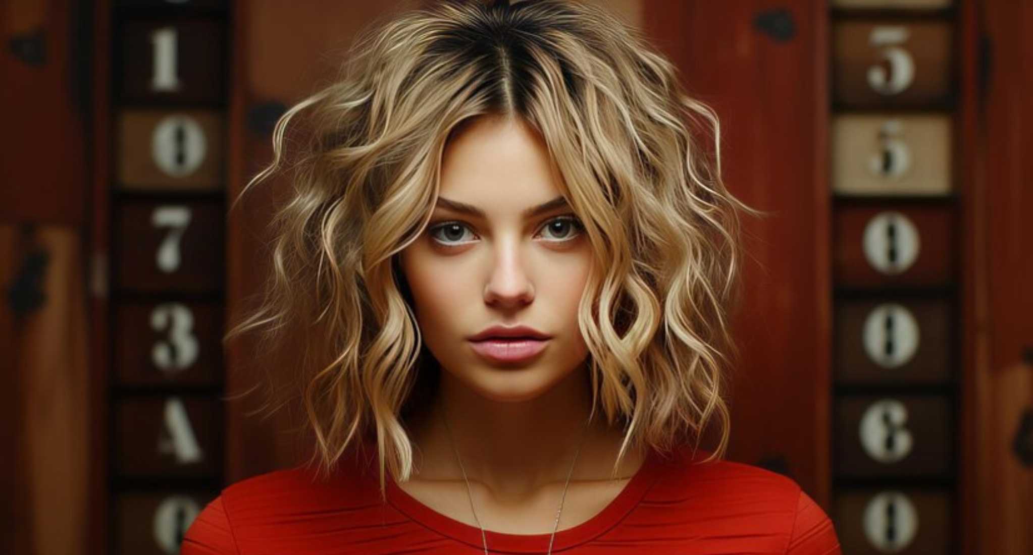 35. Blonde Wolf Cut with Layered Fringe