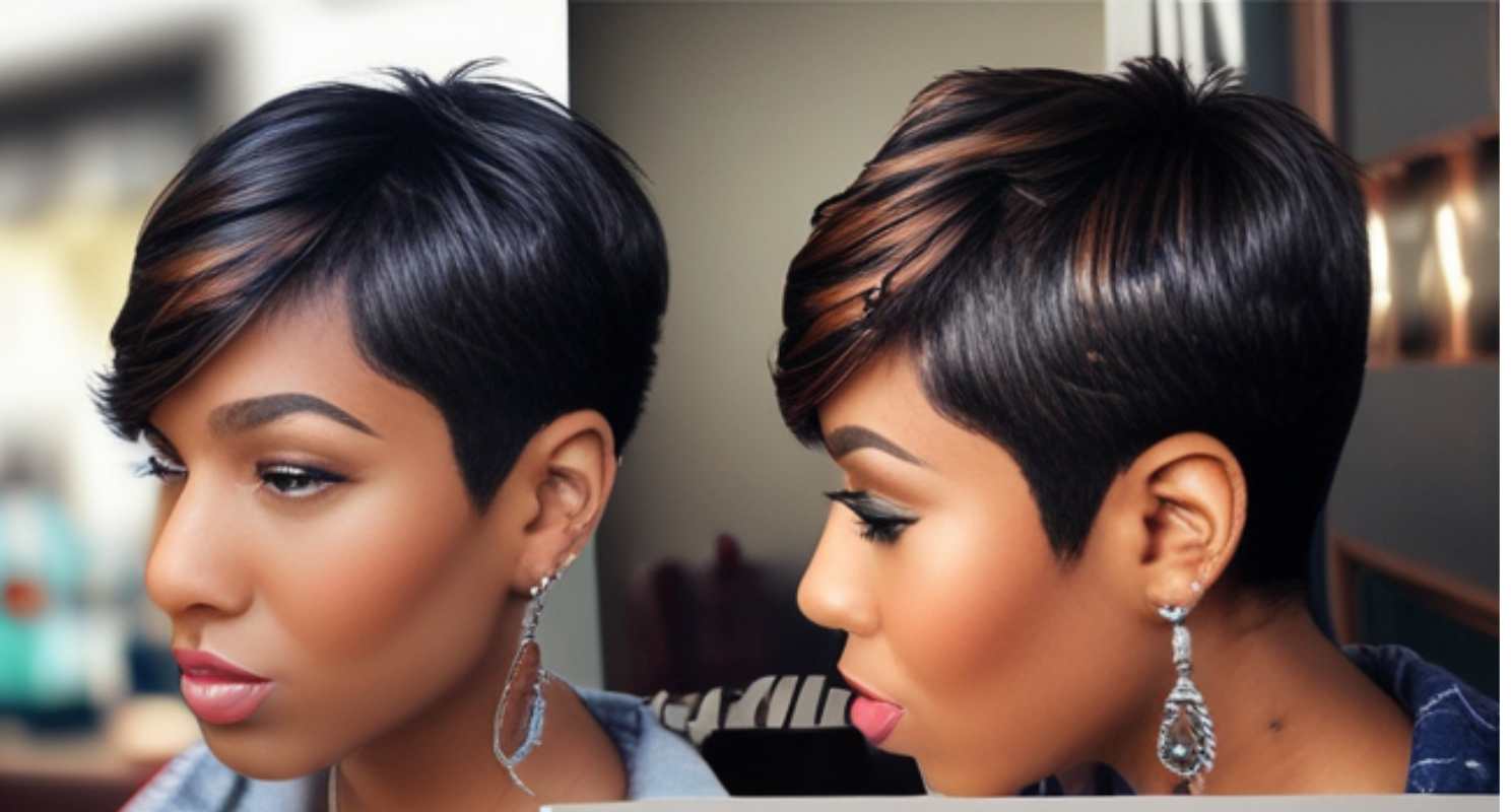 Chopped Mob Pixie Cut With Brown Highlights