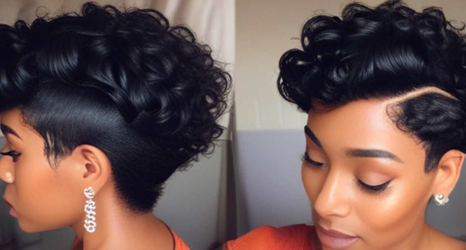 Slicked Back Short Curls With Pixie Cut
