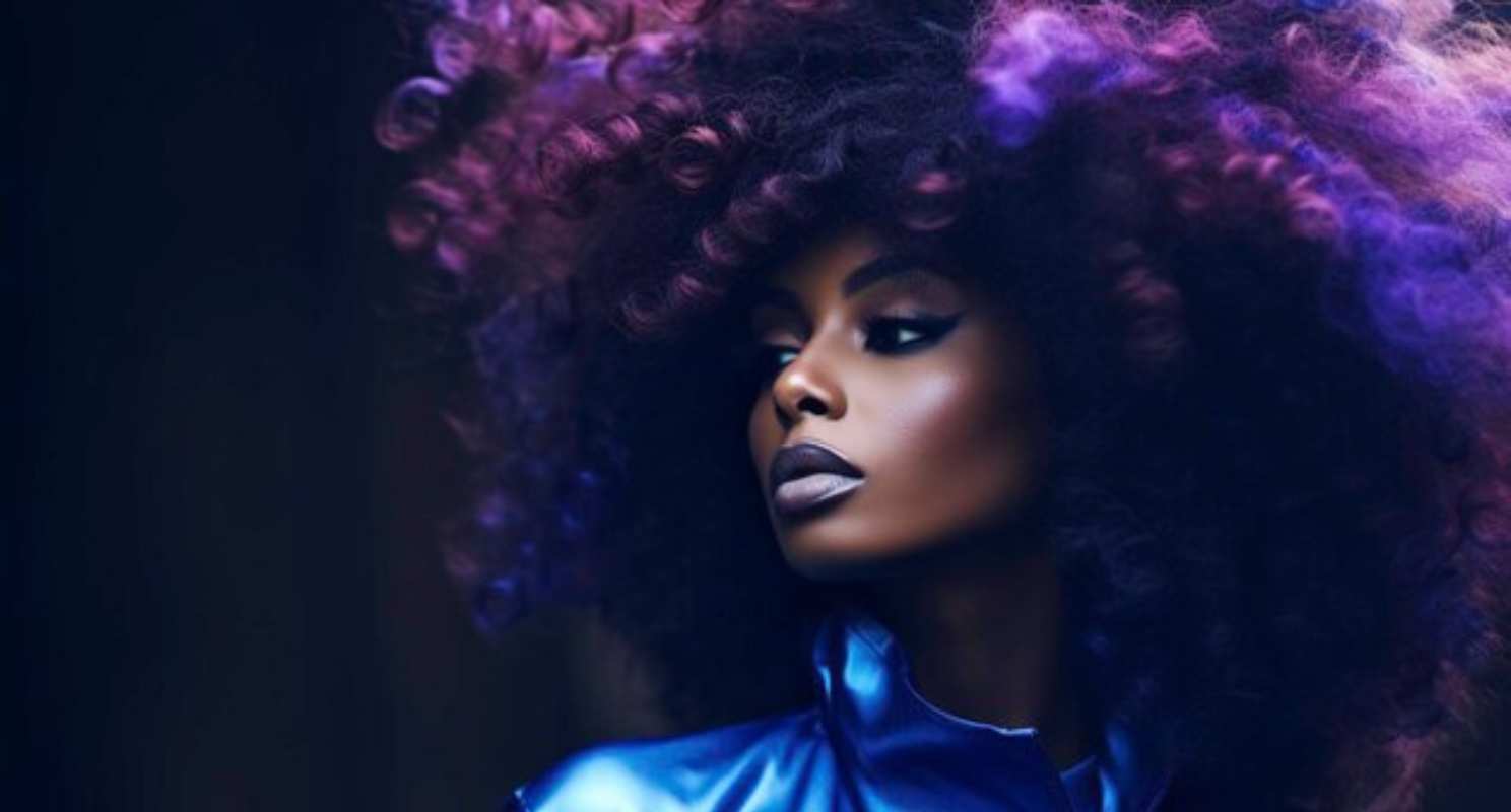 Black & Purple Split Hair