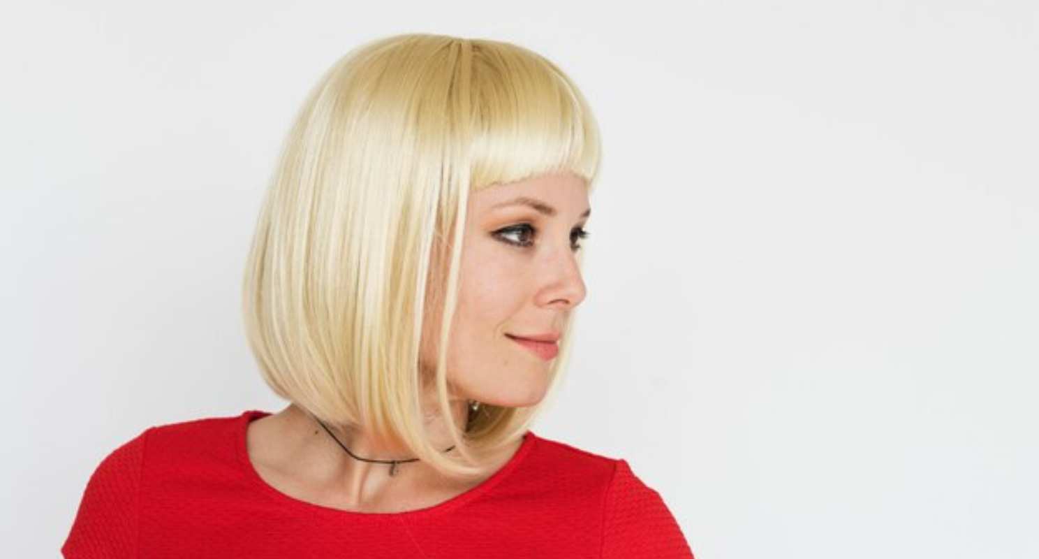 Blonde Bob with Side Swept Bangs