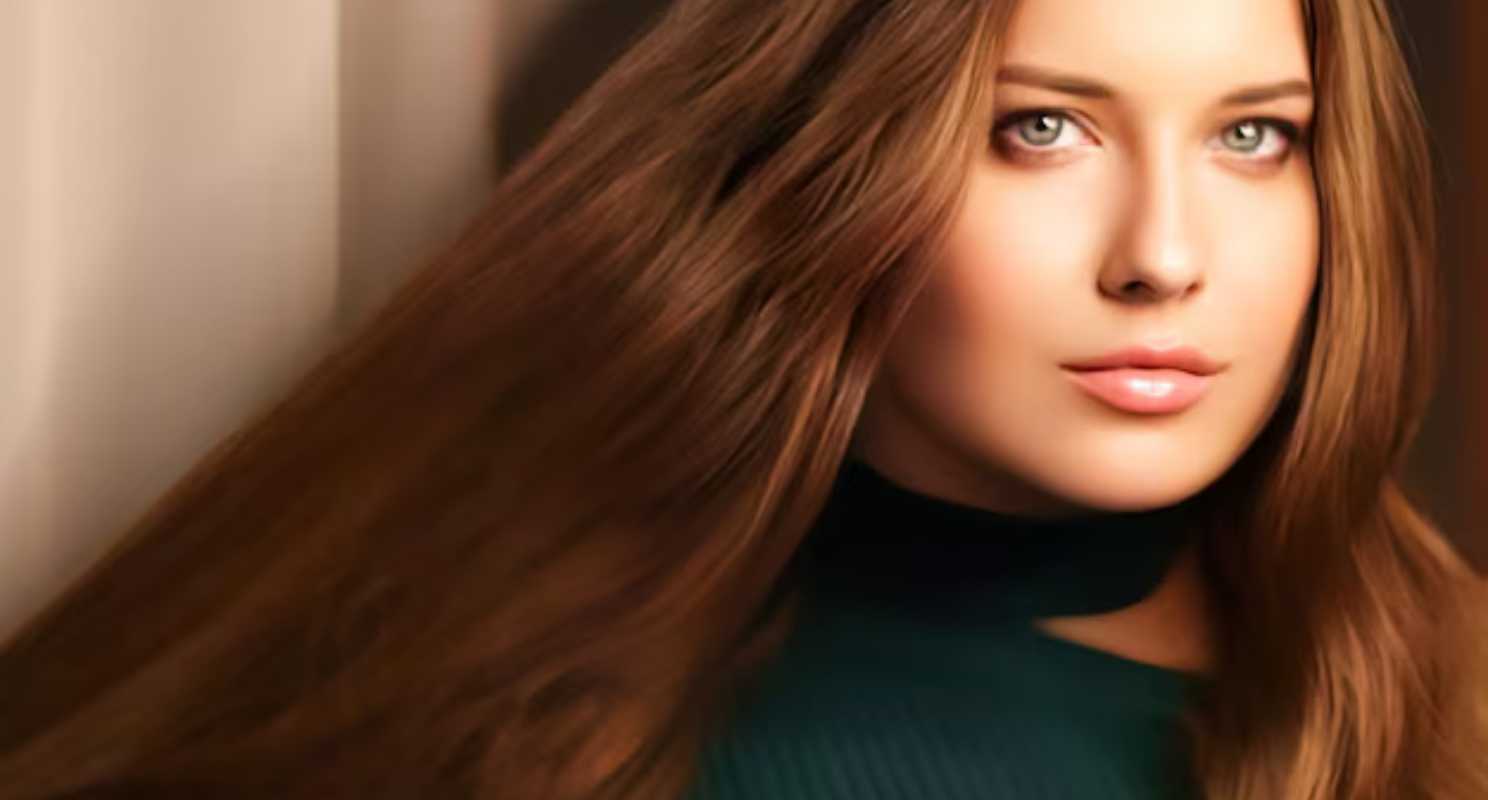 Caramel Highlights on Dark Brown Straight Hair