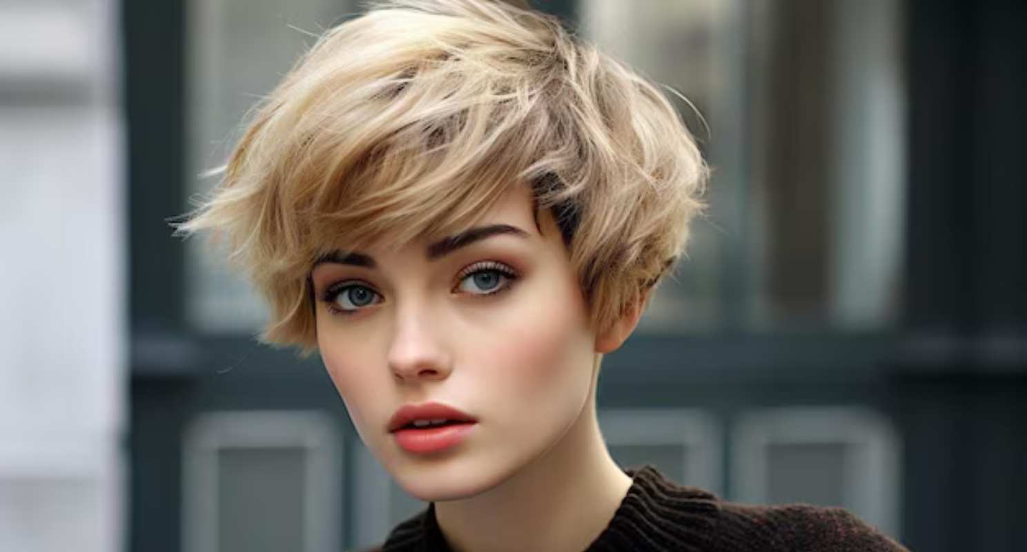 Hairstyle Blonde Bob with Bangs