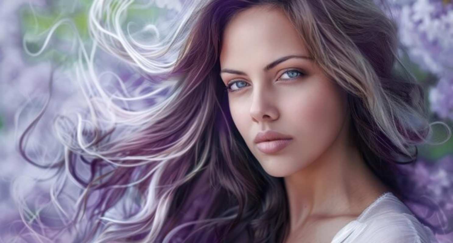 Lilac- lavender And Grey Gemini Hair