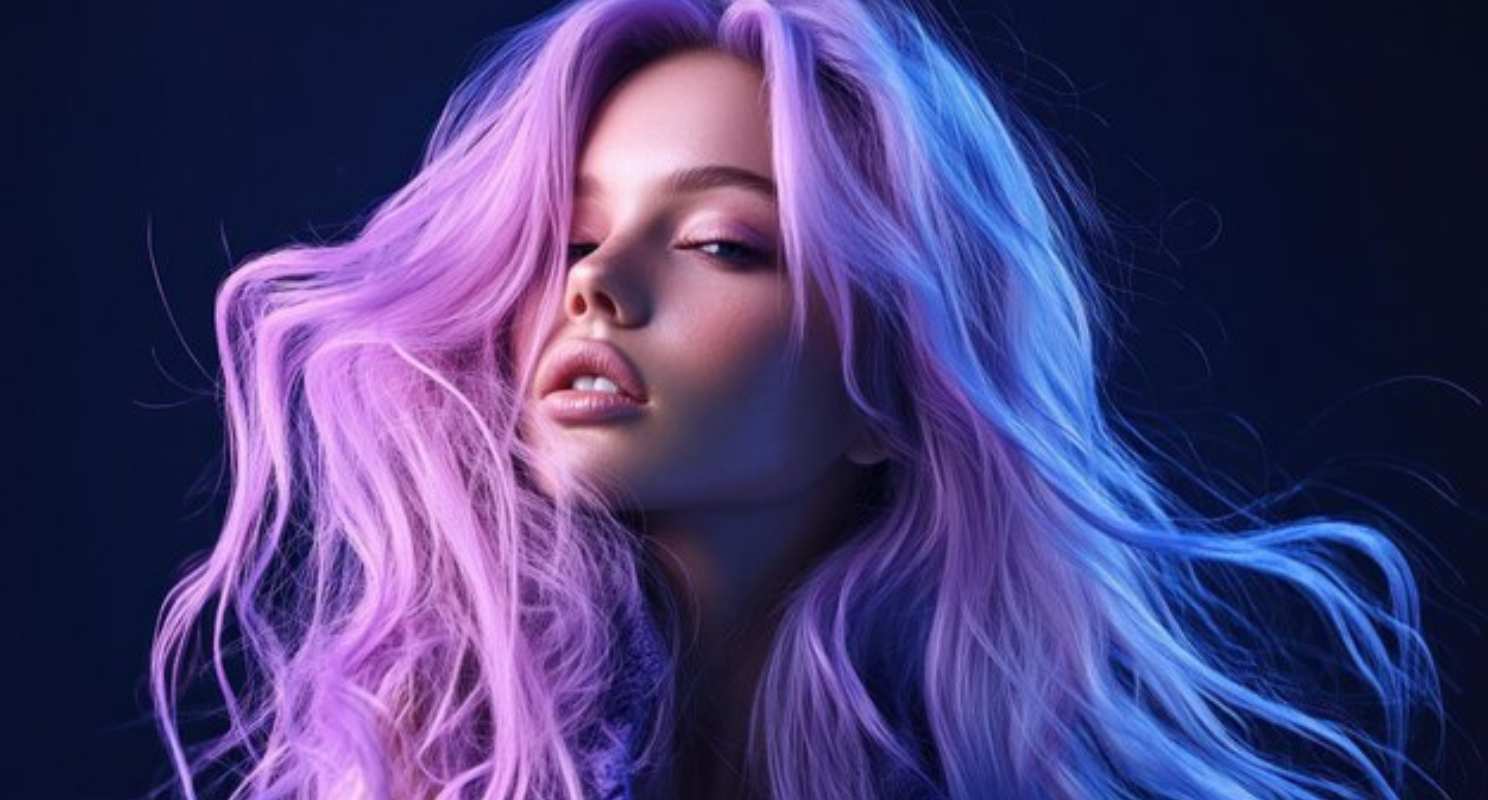 Neon Purple Wavy Hairstyles Purple Hair
