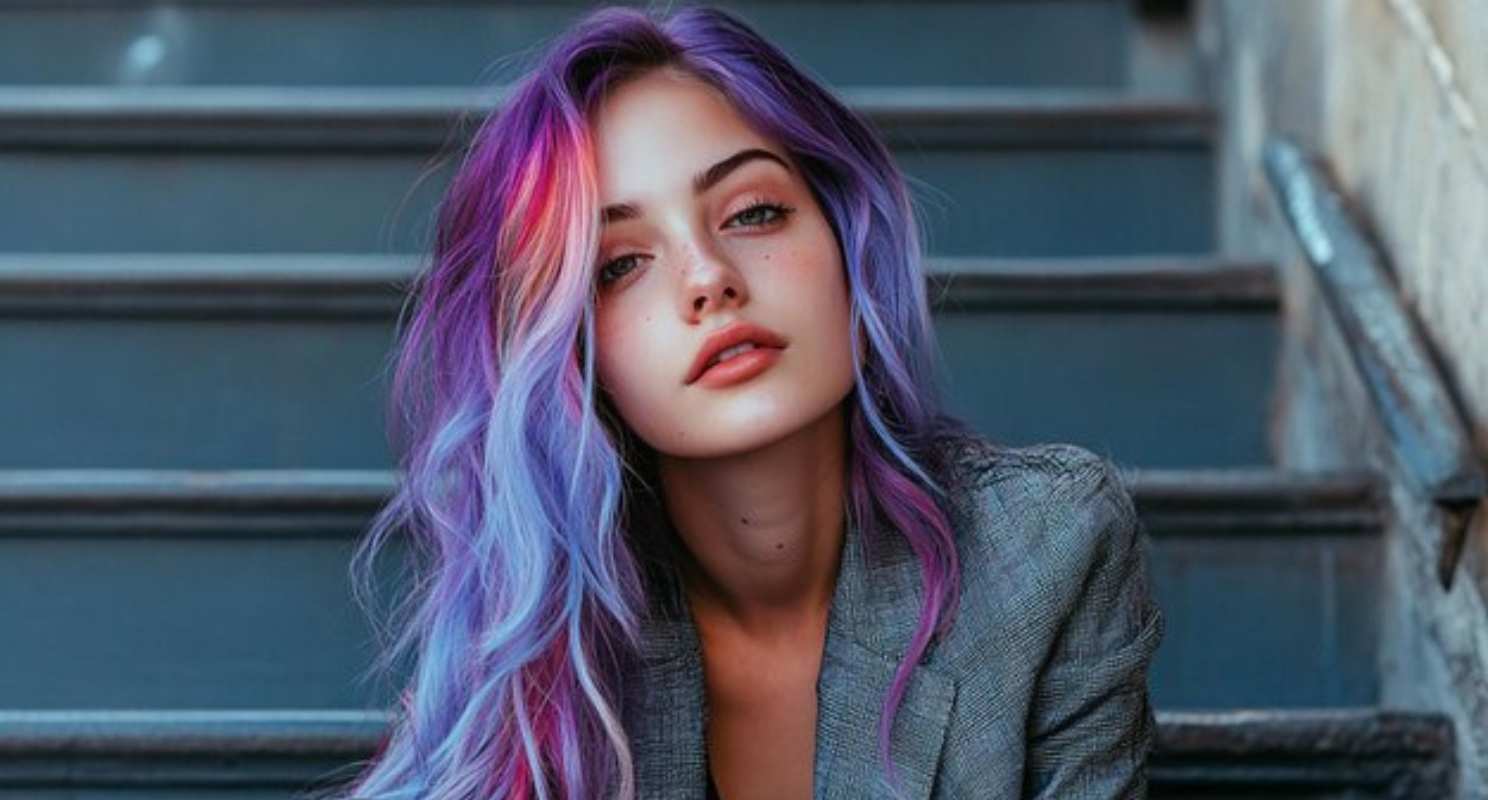Purple Hair With Blue Highlights
